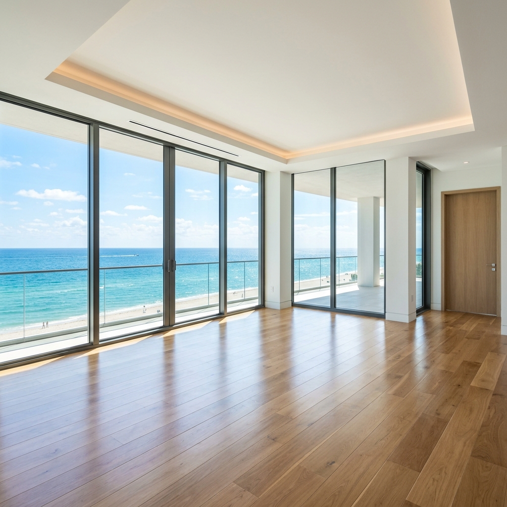 Luxury room ocean floor-to-ceiling windows view